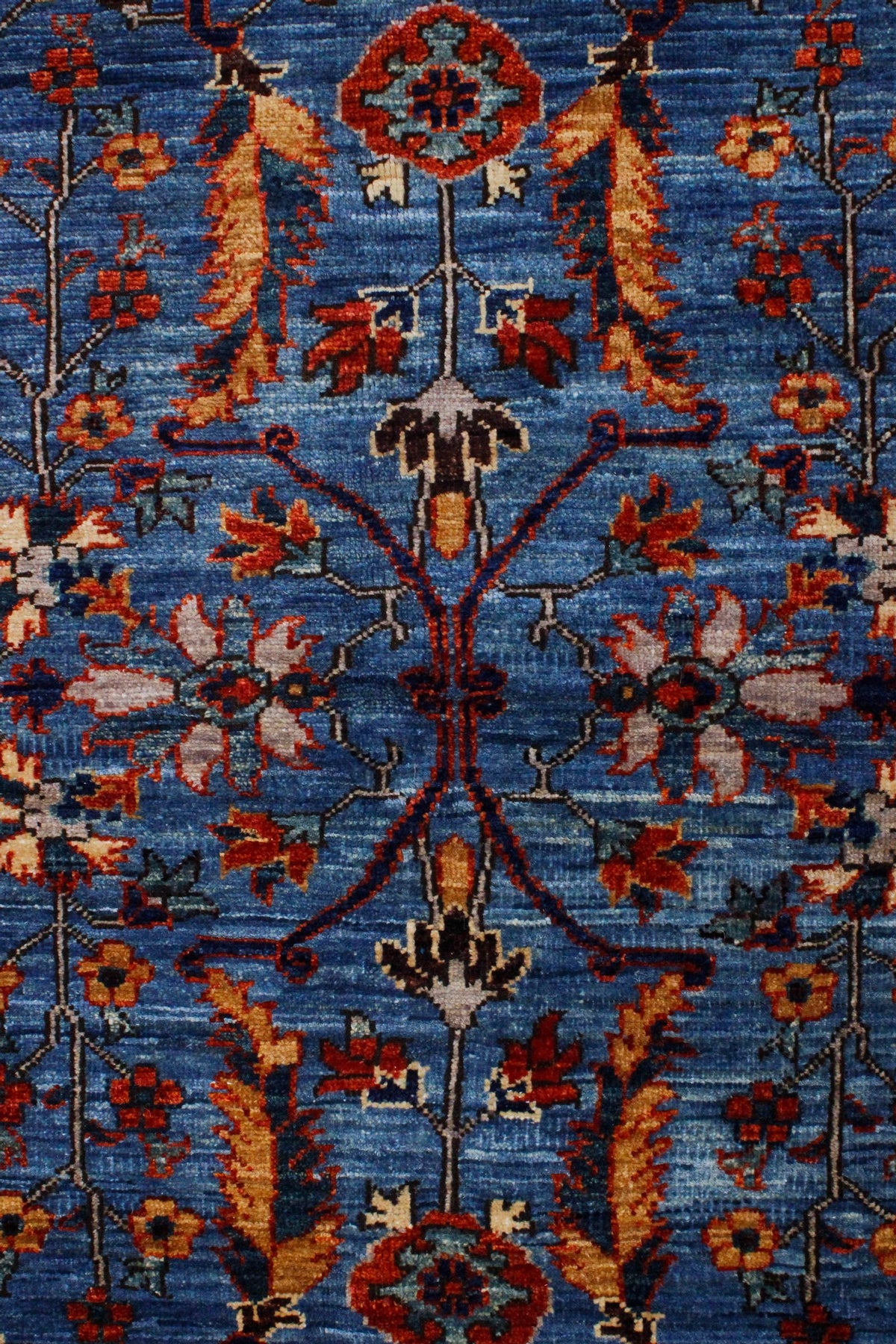 4x6 Blue and Rust Traditional Rug