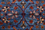 4x6 Blue and Rust Traditional Rug