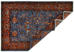 4x6 Blue and Rust Traditional Rug