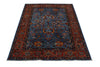 4x6 Blue and Rust Traditional Rug