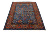 4x6 Blue and Rust Traditional Rug