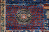 Vintage Handmade 8x10 Ivory and Blue Anatolian Turkish Traditional Distressed Area Rug