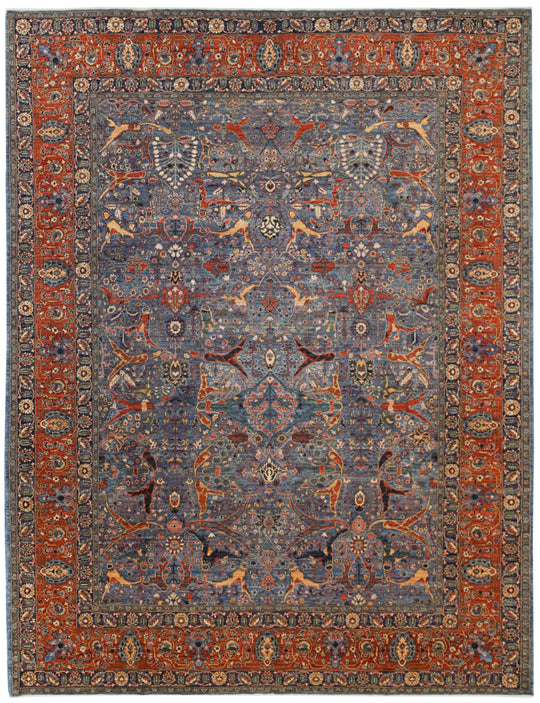 9x12 Rust and Navy Anatolian Traditional Rug
