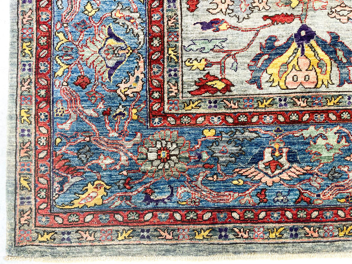 9x12 Gray and Blue Anatolian Traditional Rug