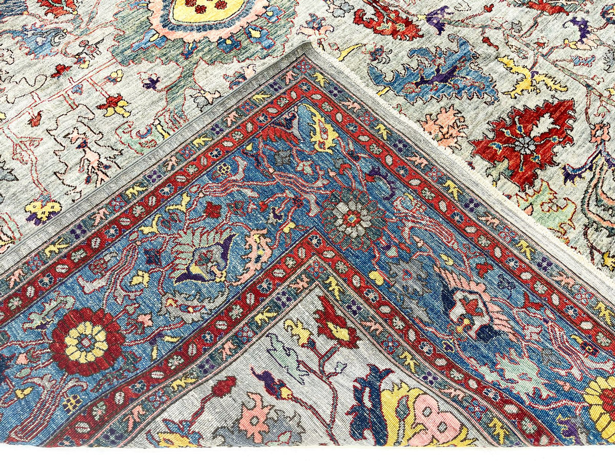 9x12 Gray and Blue Anatolian Traditional Rug