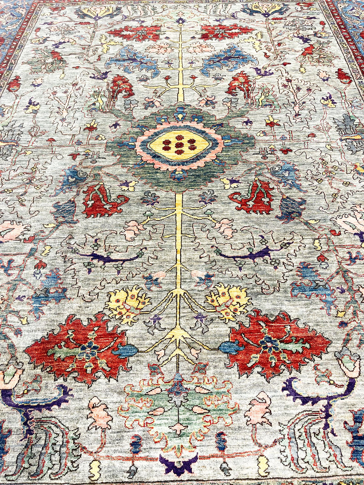 9x12 Gray and Blue Anatolian Traditional Rug