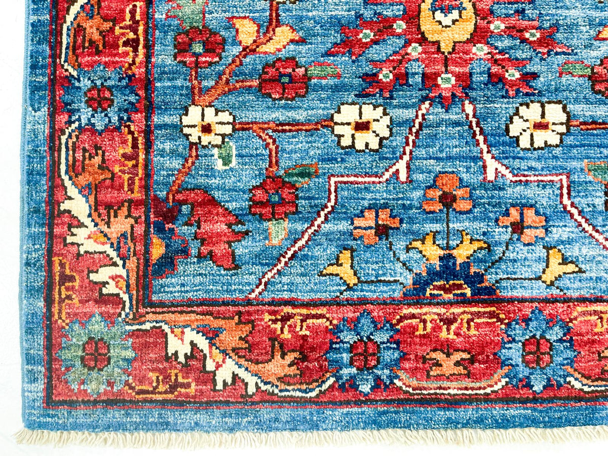 3x12 Blue and Red Anatolian Traditional Runner
