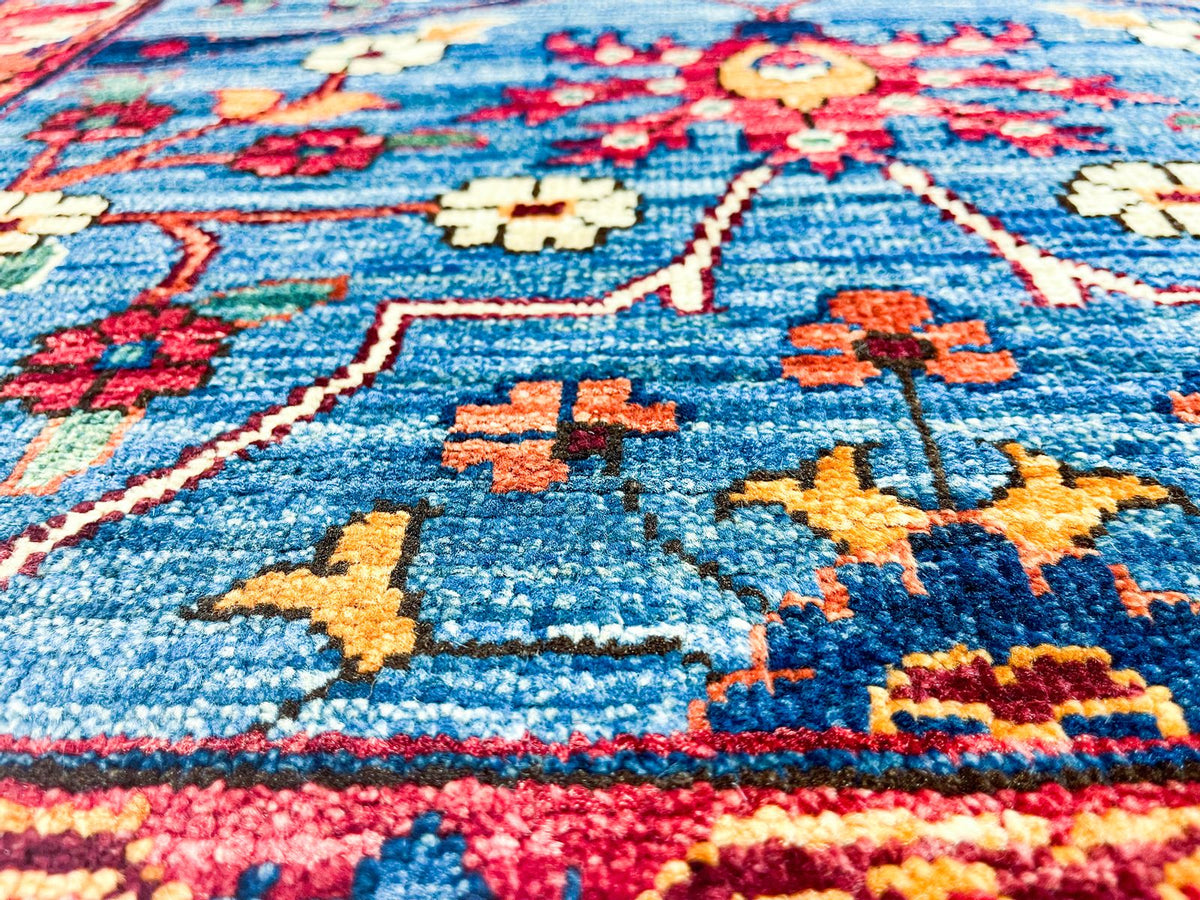 3x12 Blue and Red Anatolian Traditional Runner