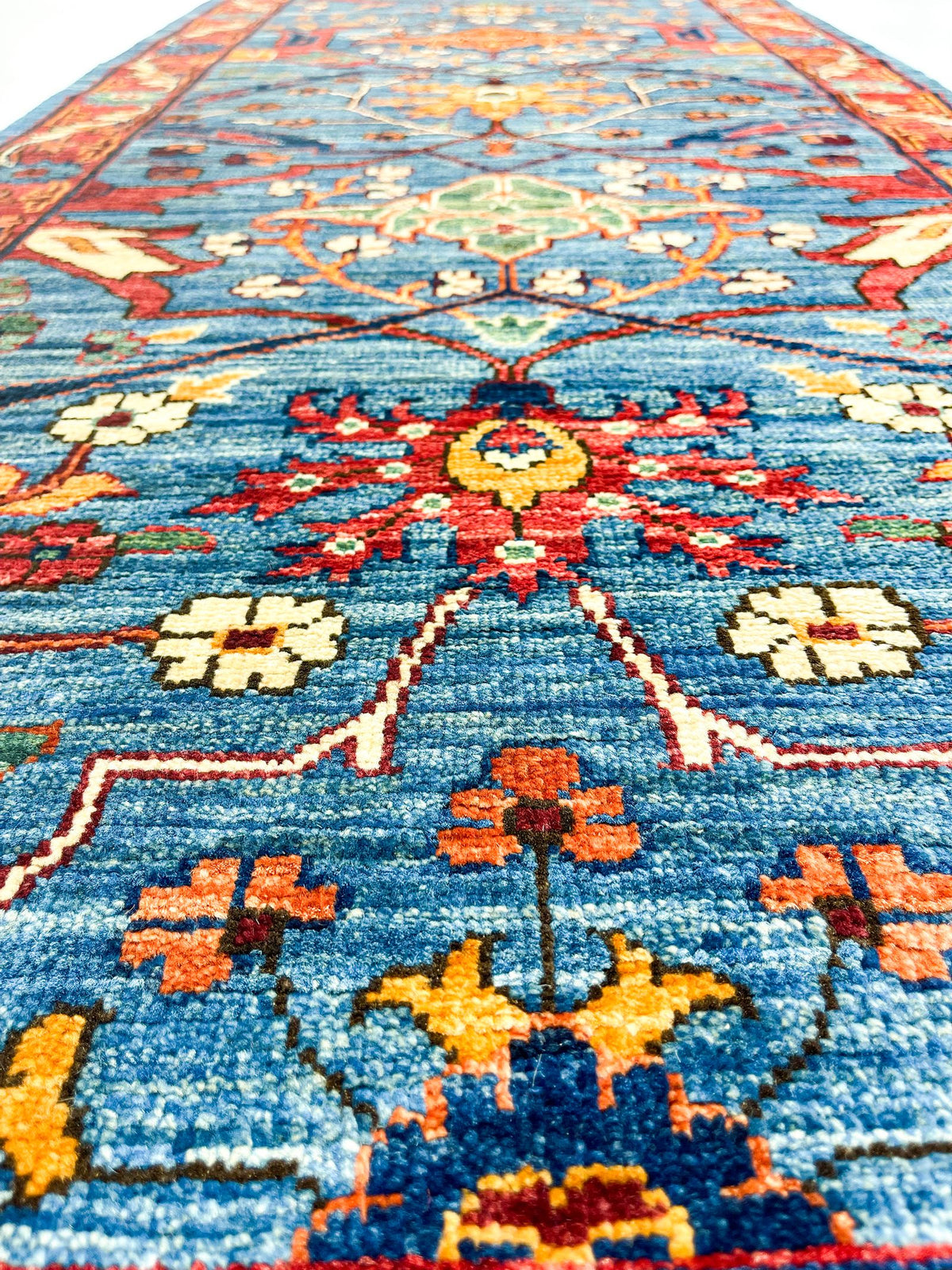3x12 Blue and Red Anatolian Traditional Runner