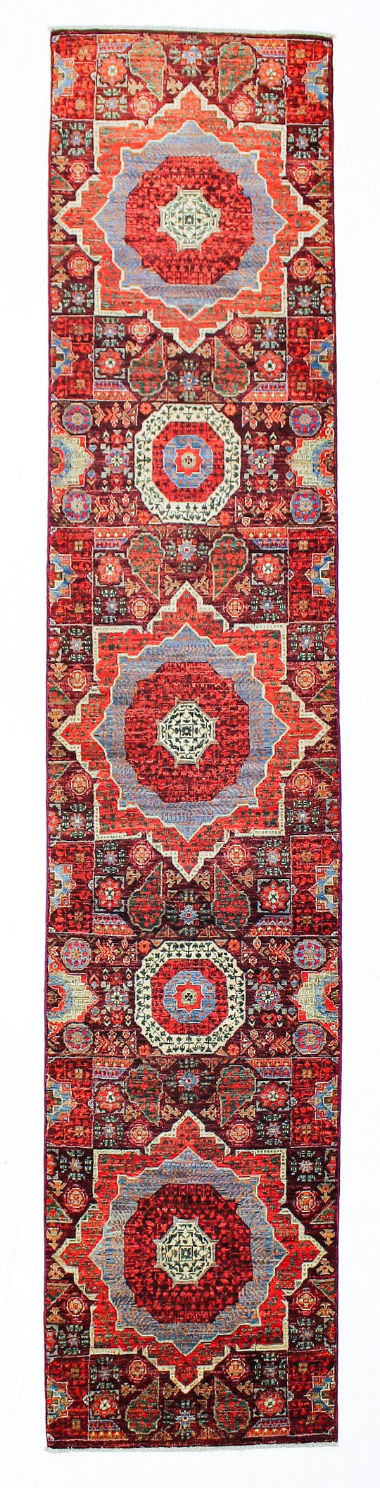 3x13 Red and Multicolor Turkish Tribal Runner