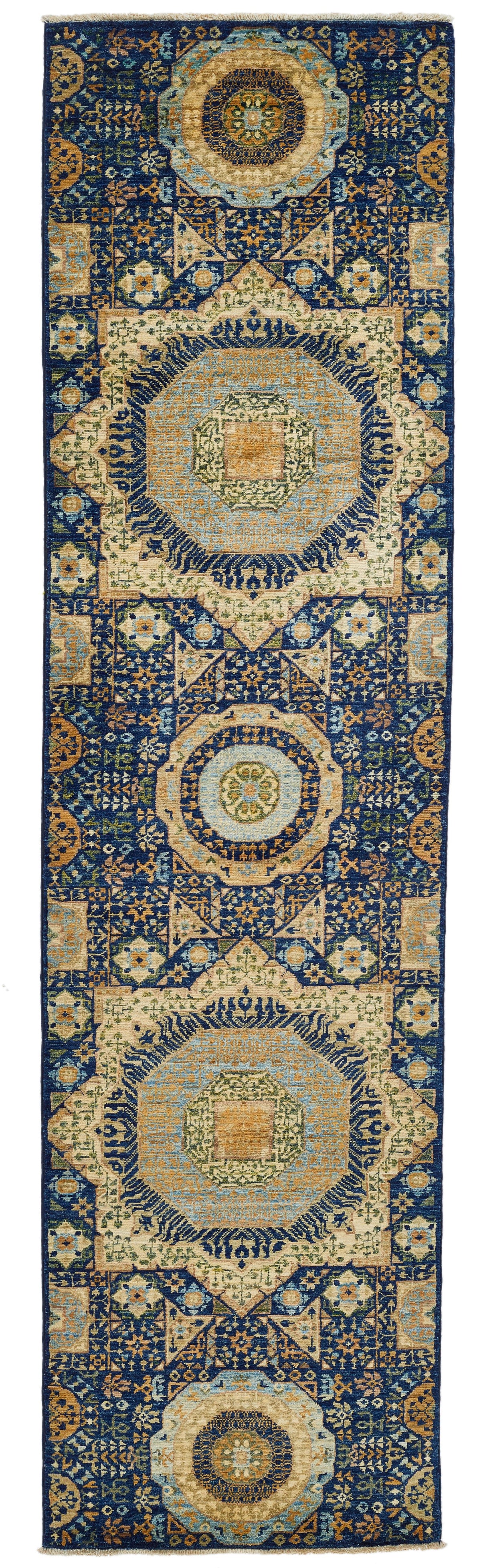 3x10 Navy and Ivory Turkish Tribal Runner