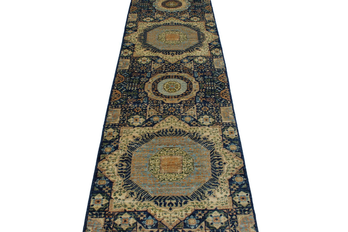 3x10 Navy and Ivory Turkish Tribal Runner