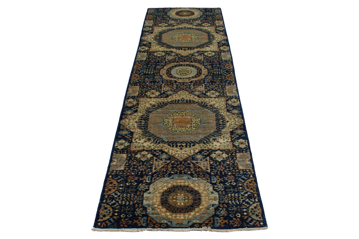 3x10 Navy and Ivory Turkish Tribal Runner