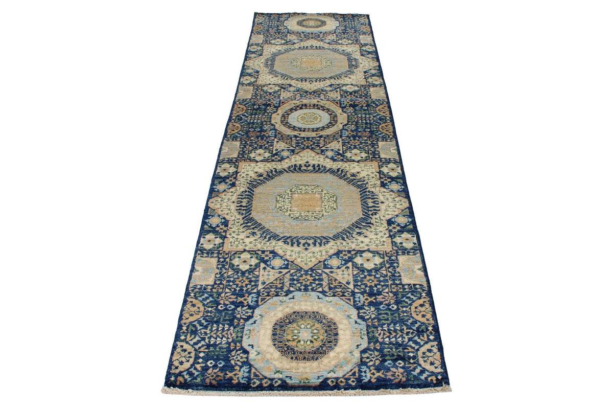 3x10 Navy and Ivory Turkish Tribal Runner