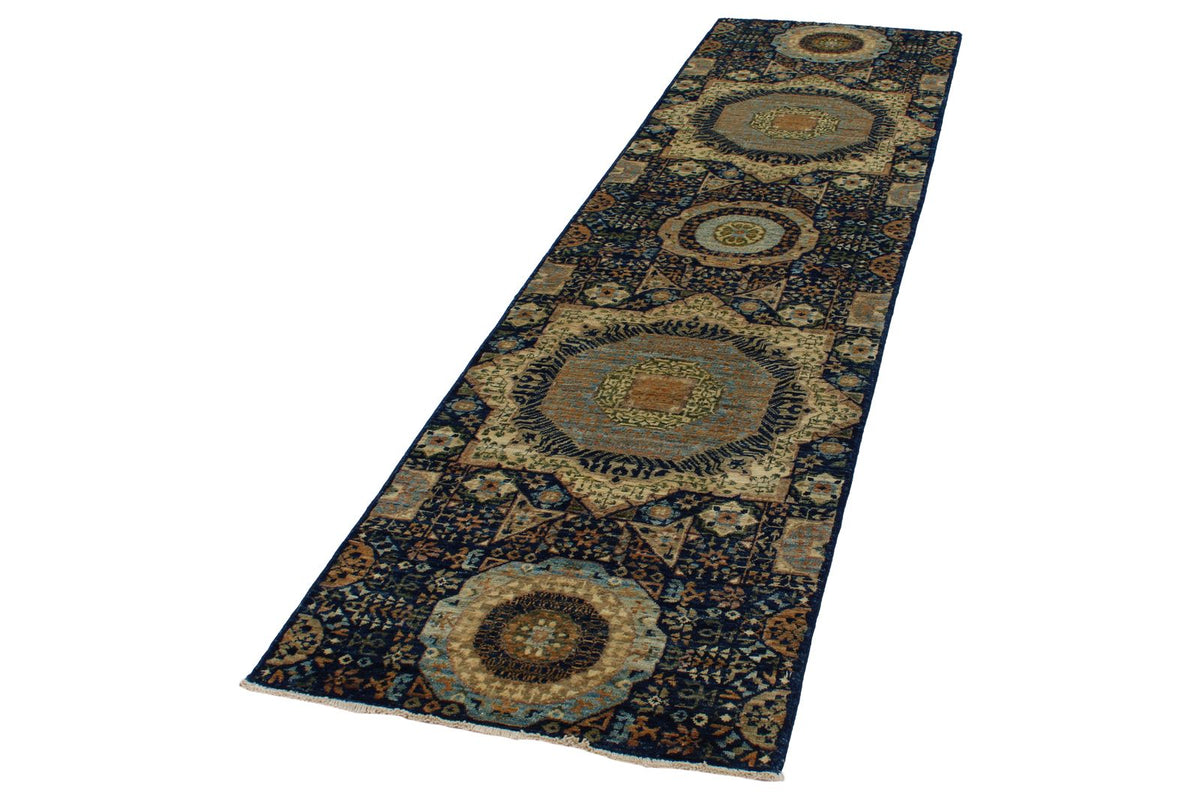 3x10 Navy and Ivory Turkish Tribal Runner
