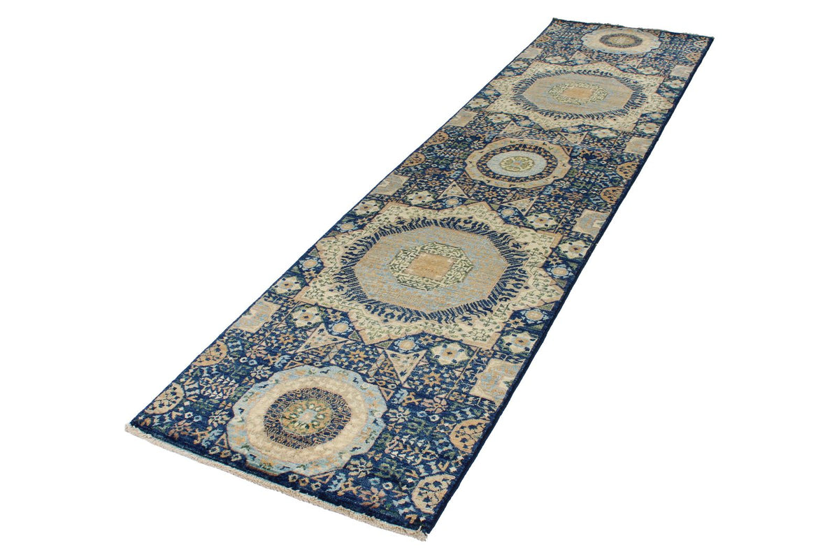 3x10 Navy and Ivory Turkish Tribal Runner