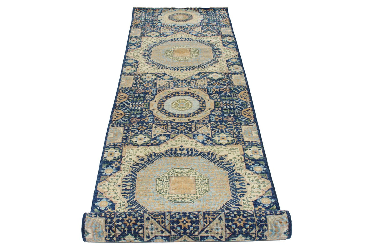 3x10 Navy and Ivory Turkish Tribal Runner