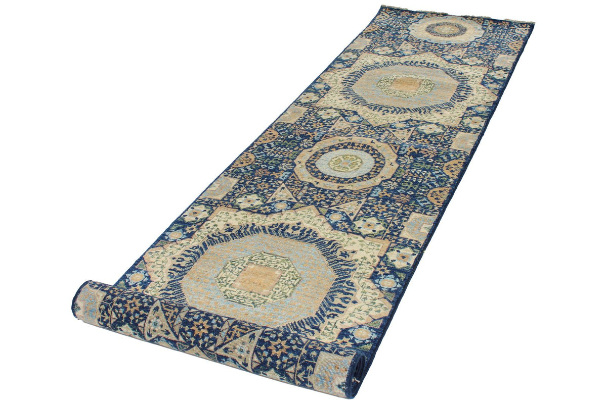 3x10 Navy and Ivory Turkish Tribal Runner