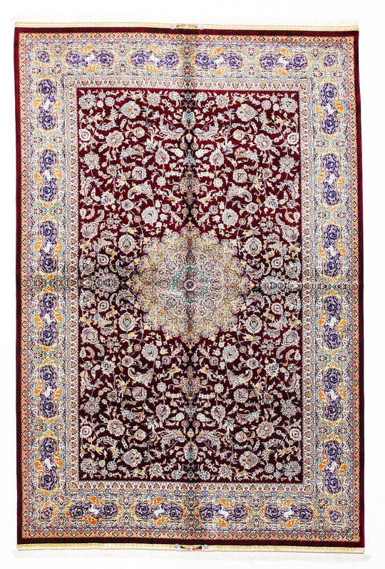 5x7 Red and Ivory Turkish Antep Rug