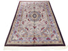 5x7 Ivory and Blue Turkish Silk Rug