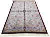 5x7 Ivory and Blue Turkish Silk Rug