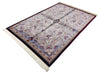 5x7 Ivory and Blue Turkish Silk Rug