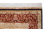 4x6 Navy and Red Turkish Silk Rug