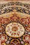 4x6 Navy and Red Turkish Silk Rug