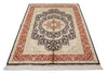 4x6 Navy and Red Turkish Silk Rug