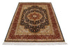 4x6 Navy and Red Turkish Silk Rug