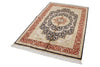 4x6 Navy and Red Turkish Silk Rug