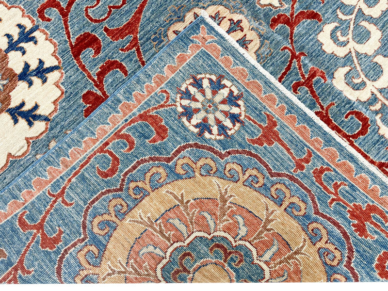 6x8 Blue and Multicolor Persian Rug