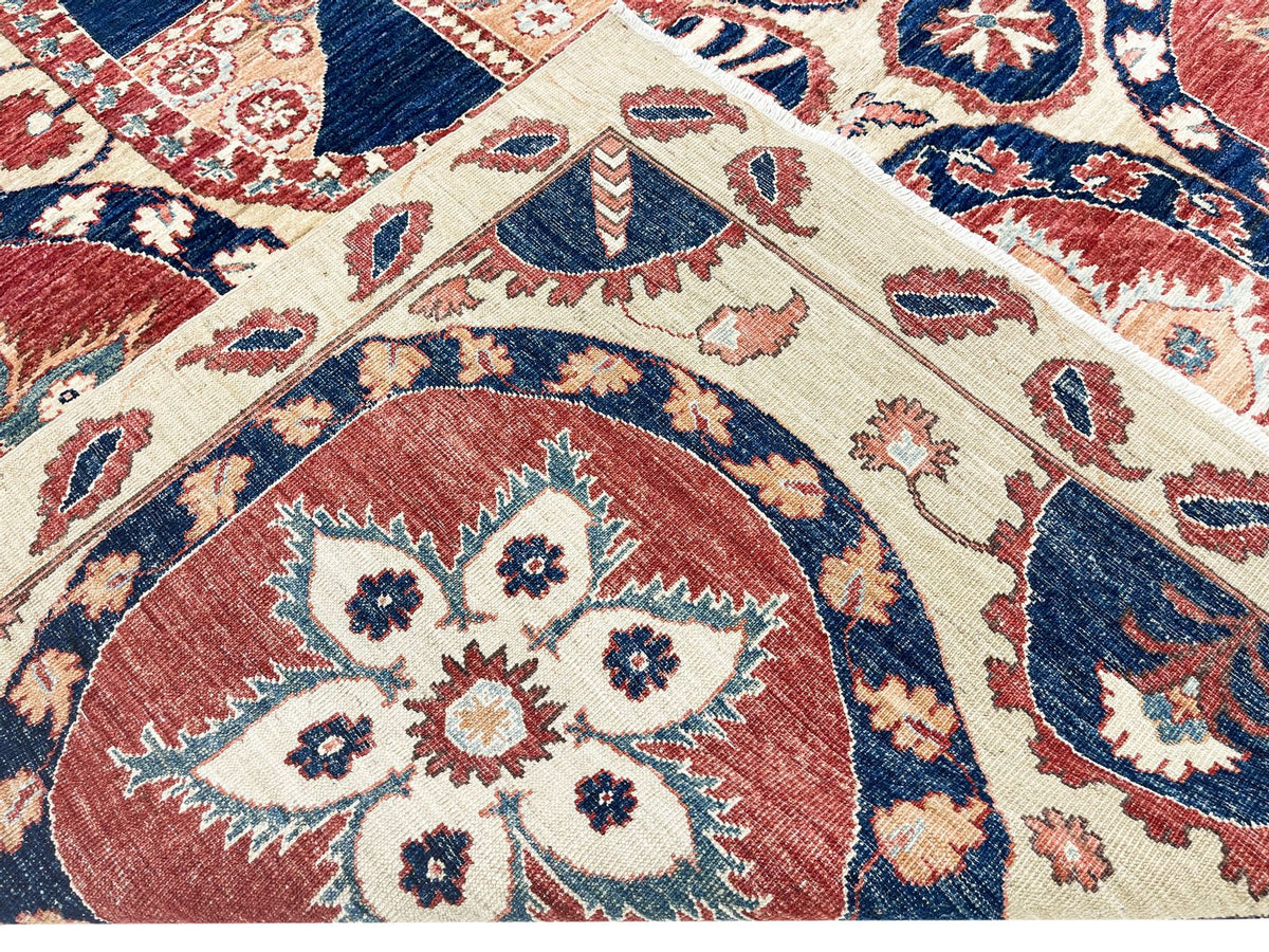 7x10 Red and Ivory Persian Rug