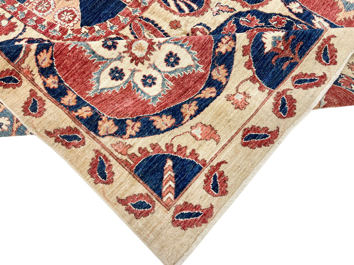 7x10 Red and Ivory Persian Rug