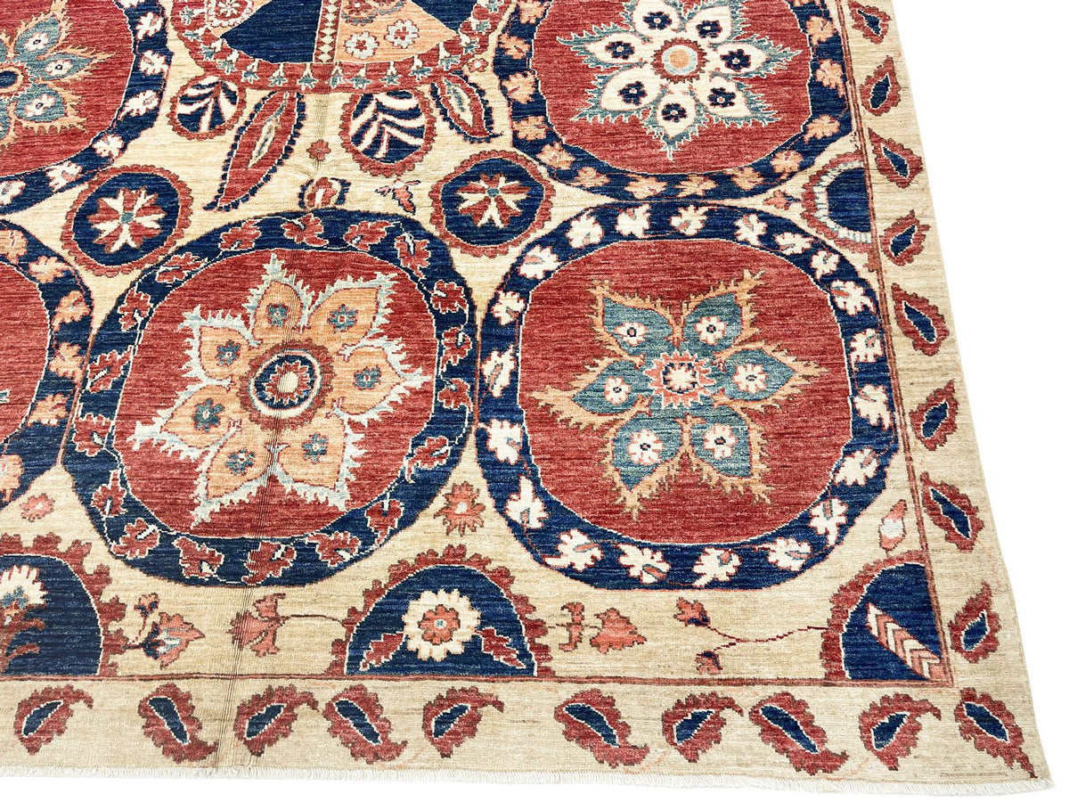 7x10 Red and Ivory Persian Rug