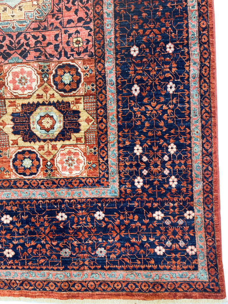 8x10 Red and Navy Turkish Tribal Rug