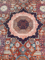 8x10 Red and Navy Turkish Tribal Rug