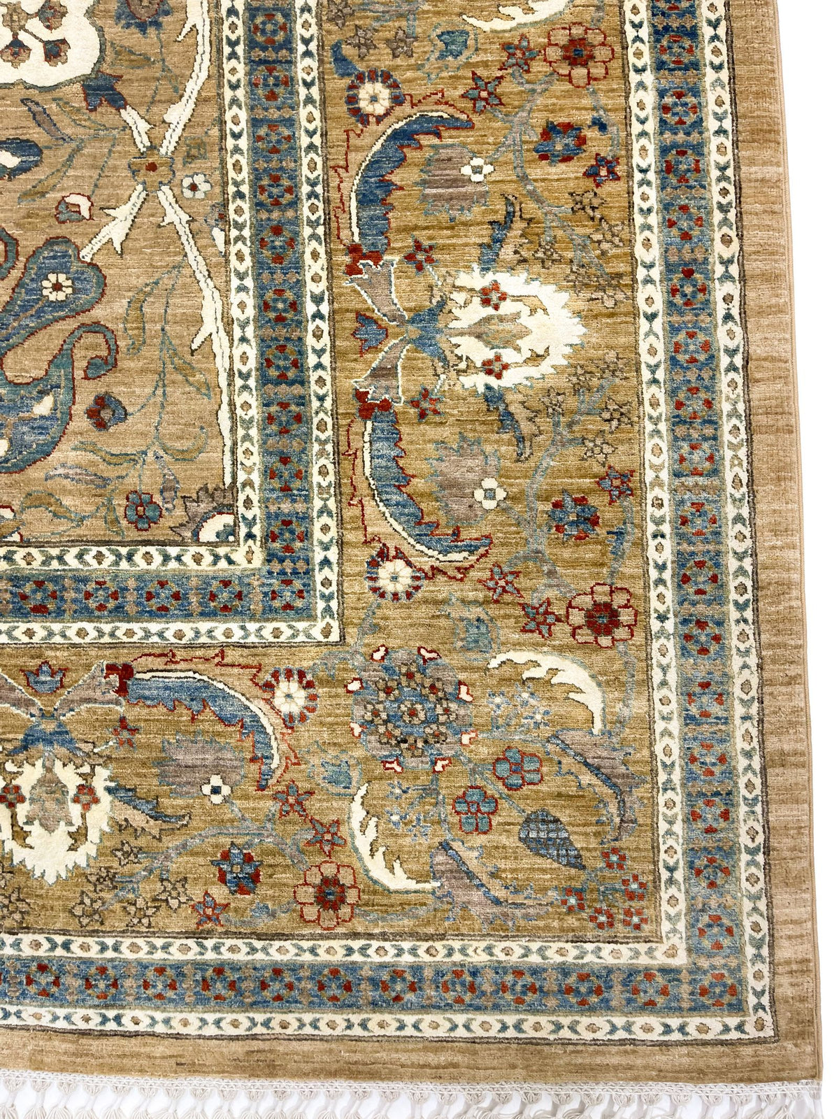 9x12 Gold and Ivory Turkish Traditional Rug