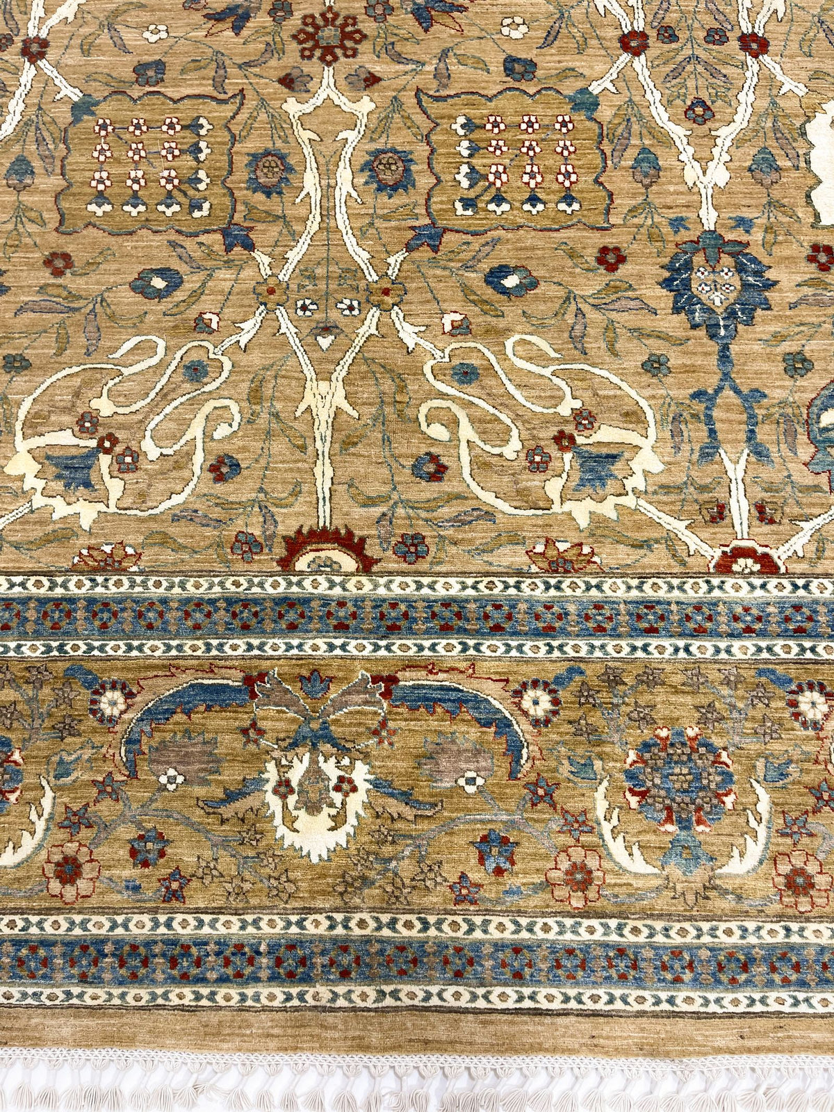 9x12 Gold and Ivory Turkish Traditional Rug