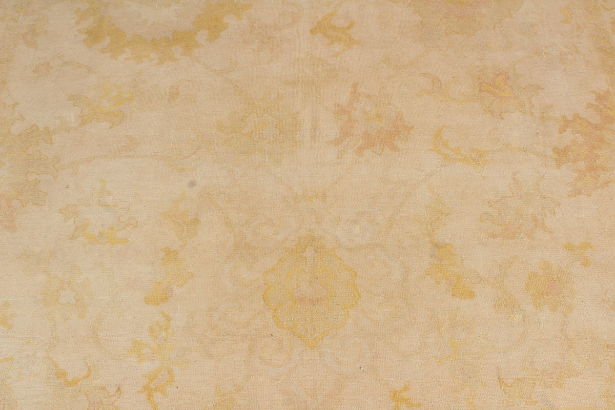 7x10 Beige and Ivory Turkish Traditional Rug