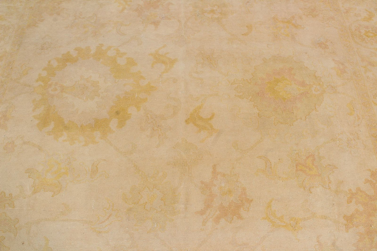 7x10 Beige and Ivory Turkish Traditional Rug