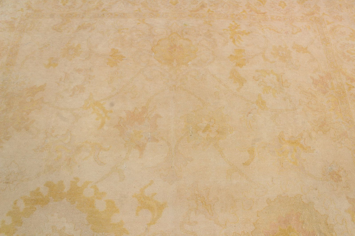 7x10 Beige and Ivory Turkish Traditional Rug