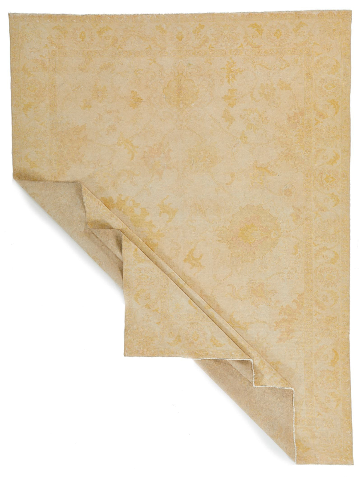 7x10 Beige and Ivory Turkish Traditional Rug