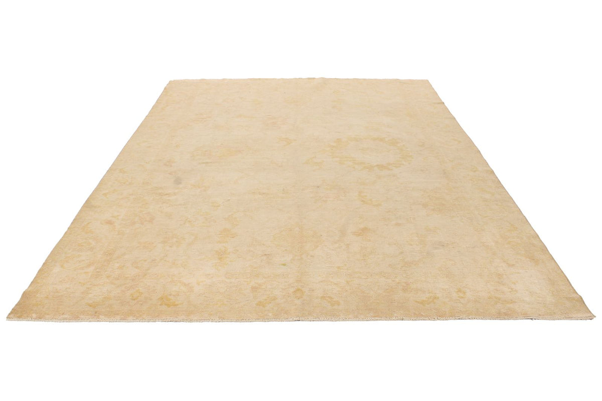 7x10 Beige and Ivory Turkish Traditional Rug