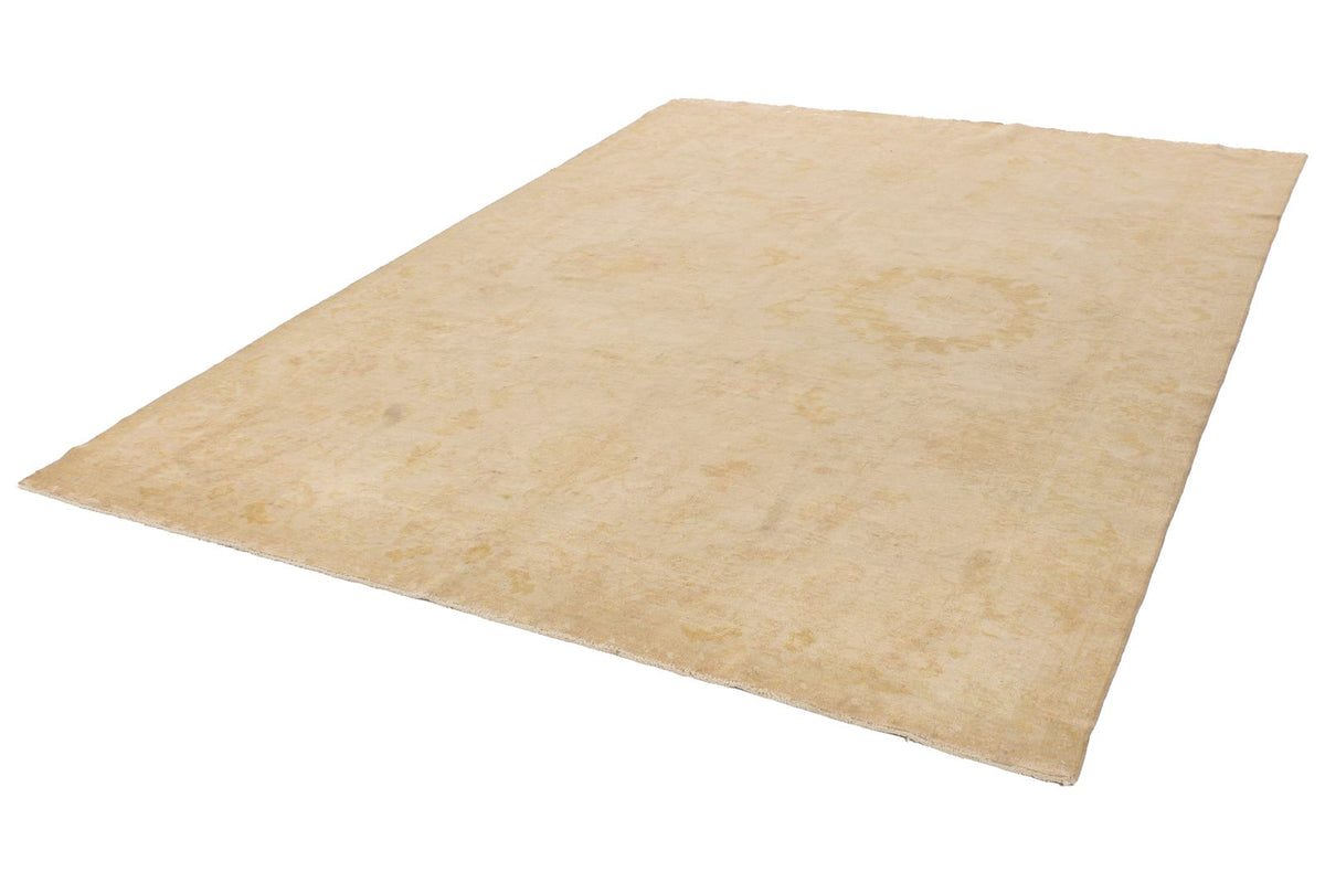 7x10 Beige and Ivory Turkish Traditional Rug
