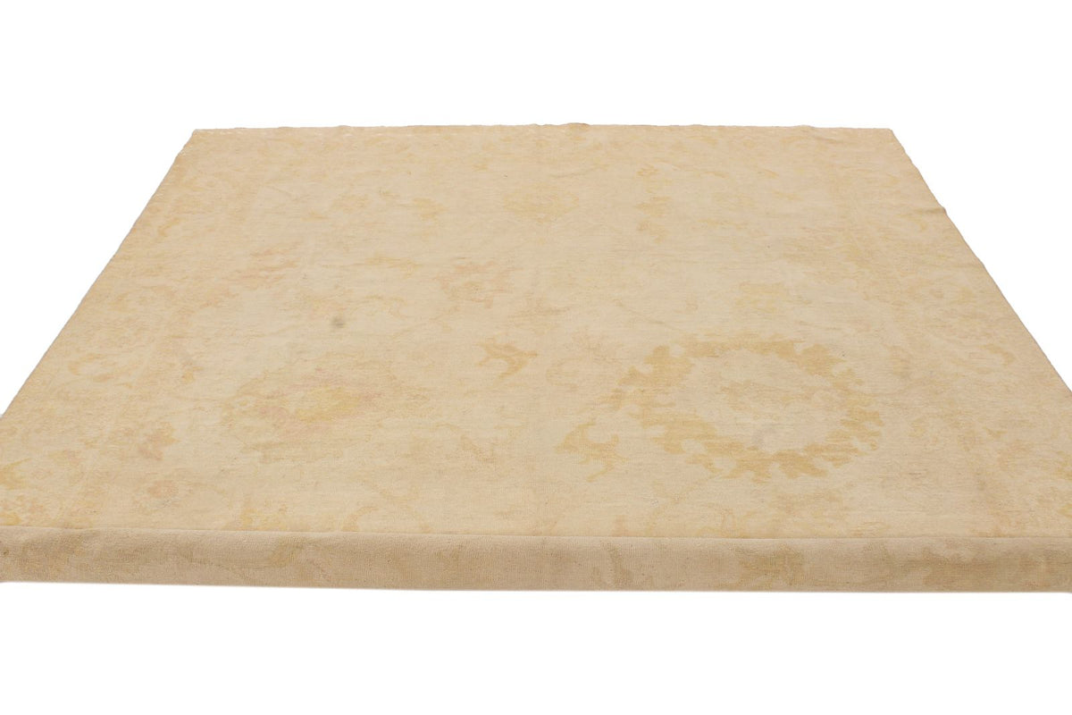 7x10 Beige and Ivory Turkish Traditional Rug