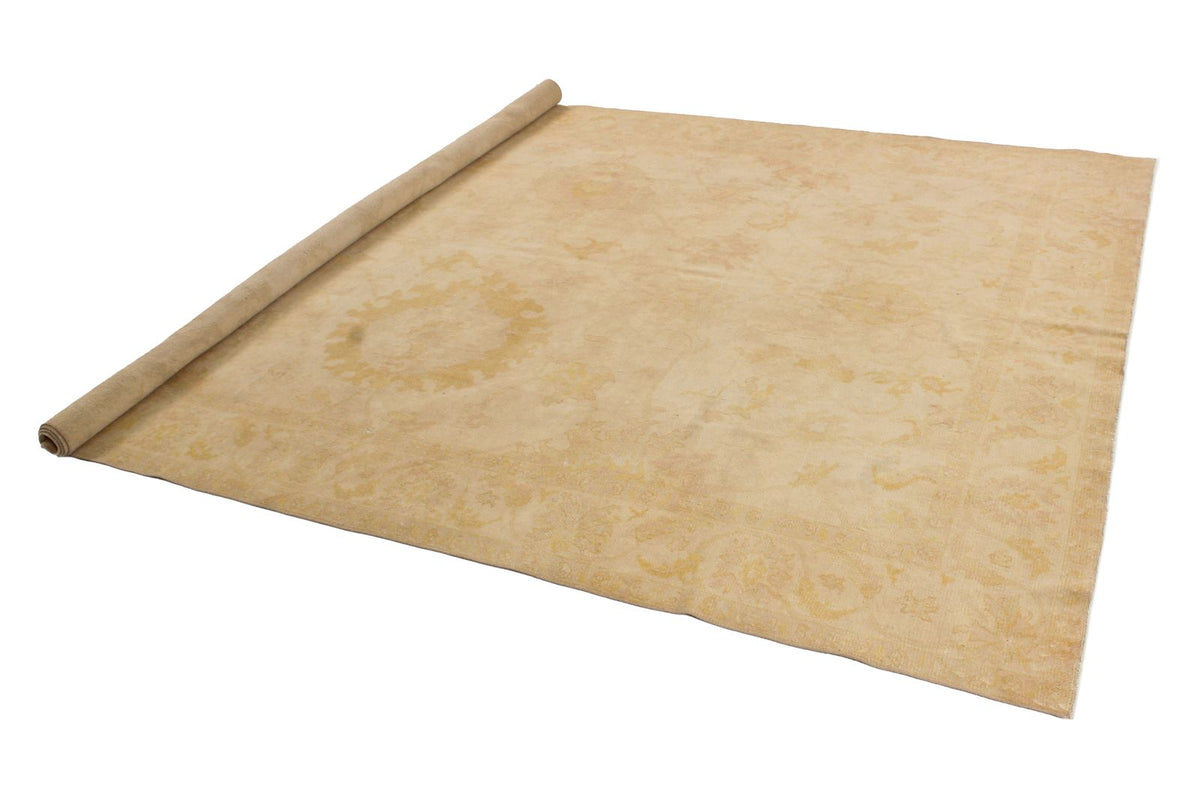 7x10 Beige and Ivory Turkish Traditional Rug