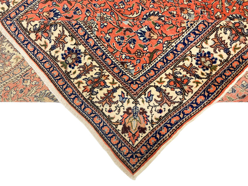 5x7 Rust and Ivory Turkish Traditional Rug