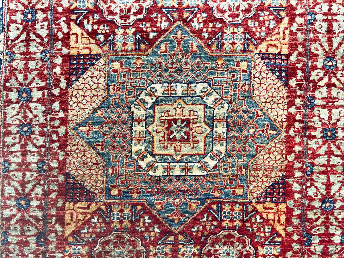 3x9 Red and Ivory Turkish Tribal Runner
