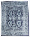 10x13 Navy and Off White Turkish Antep Rug